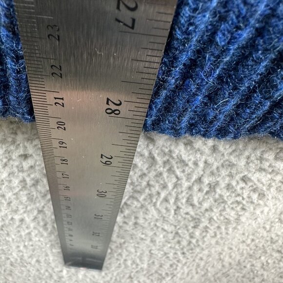 Vintage LL Bean Sweater Mens Large Blue Wool Nylon Shawl Collar Pullover USA 80s - Picture 9 of 11